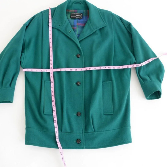 Vintage  J. Gallery Green 70% Wool Coat Size 5/6 - Picture 4 of 16
